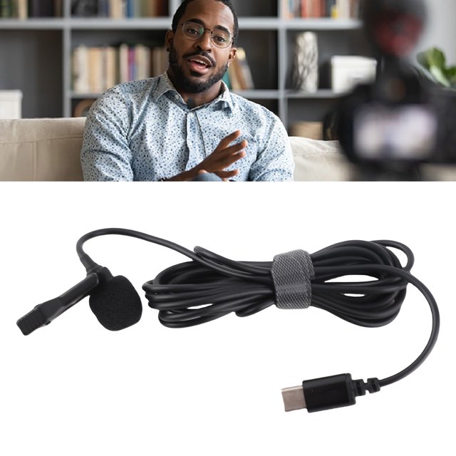 Micrófono De Solapa Con Cable, Micrófono Lavalier Portátil De Retardo Súper Bajo, Reducción Efectiva De Ruido Para Entrevistas