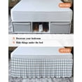 thumbnail image 7 of Blue Plaid Wrap Around Bed Skirts for California King Bed 18" Drop,Bed Skirt with Adjustable Elastic Belt Dust Ruffle Bed Valance for Bedroom Hotel Watercolor Checkered Blue Ombre Bed Frame Cover, 7 of 7