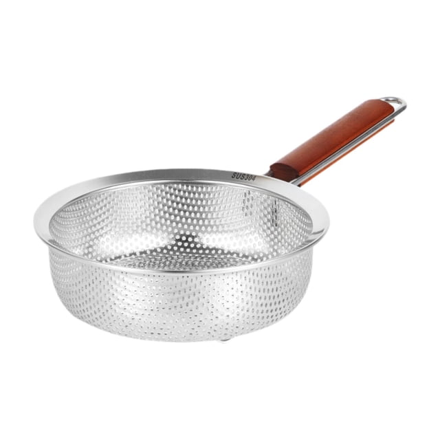 Colador de acero inoxidable para freír en la cocina. Filtro de aceite para freír con malla fina. 18 cm x 55 cm