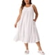 thumbnail image 1 of Camisón sin mangas de talla grande para mujer Agnes Orinda, con tirantes anchos, vestido de noche plisado, ropa de dormir 1X blanca, 1 of 6