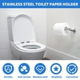 thumbnail image 2 of Toilet Paper Holder Wall Mounted Toilet Tissue Rack with Double Base 304 Stainless Steel Toilet Paper Shelf Silver/Black Toilet Tissue Holder for Bathroom Kitchen, 2 of 6