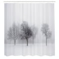 thumbnail image 3 of Ambesonne White Shower Curtain, Misty Winter Scenery, 69"Wx84"L, Grey White, 3 of 5