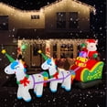 thumbnail image 2 of Papá Noel inflable en trineo navideño, 2 unicornios, 9 pies, 2 of 5