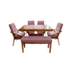 thumbnail image 1 of Comedor color rosa para 6 personas con madera de parota, 1 of 9