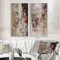 thumbnail image 1 of Designart "Fading Passion Retro Beige and Red Abstract" Abstract Painting Framed Wall Art Set Of 2 - Modern Red Frame Gallery Set For Office Decor, 1 of 6