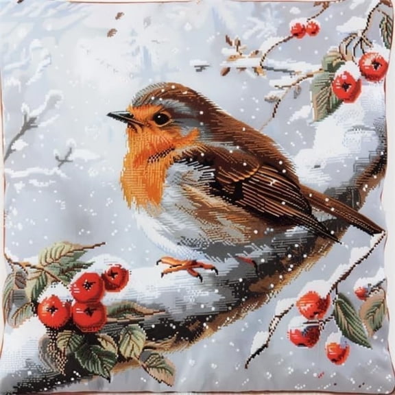 Latch Hook Pillow Kits Embroidery Latch Hooking Crochet Kits 17x17inch - Animal Bird