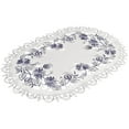 thumbnail image 4 of Embroidered Delft Blue Onion Flower on Ivory (15" / 11" x 17"), 4 of 4