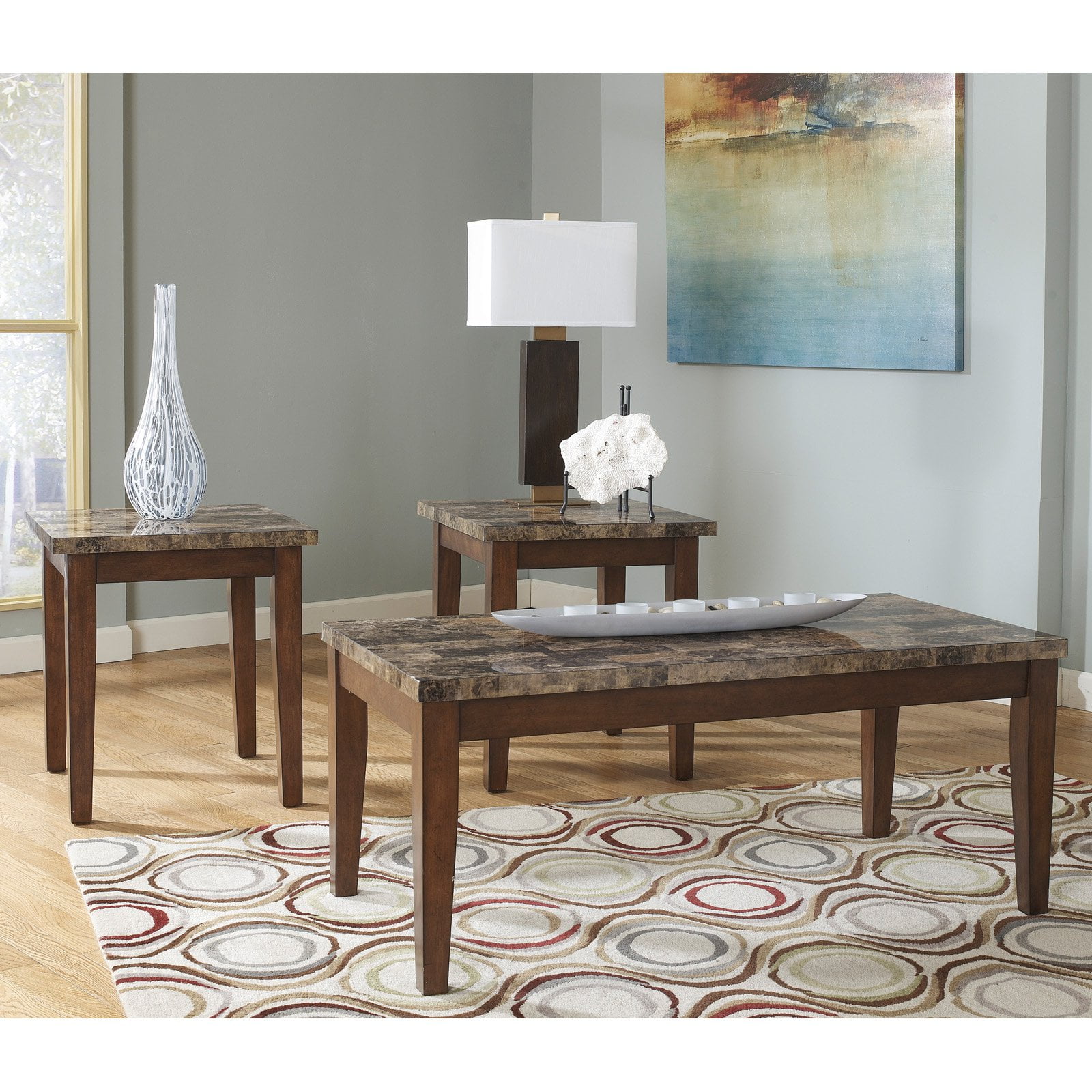 Signature Design By Ashley Theo Brown Occasional Table Set Of 3 Signature Design By Ashley Theo Brown Occasional Table Set Of 3
