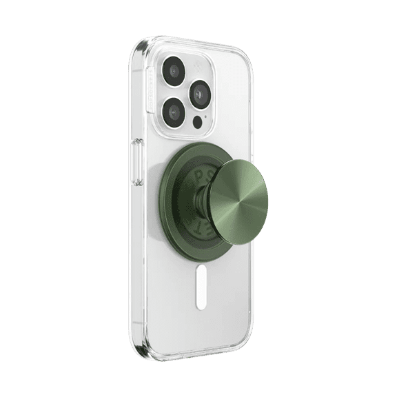 PopSockets Phone Grip for MagSafe, Magnetic Holder, Phone Stand, Green - Alum Radial Olive
