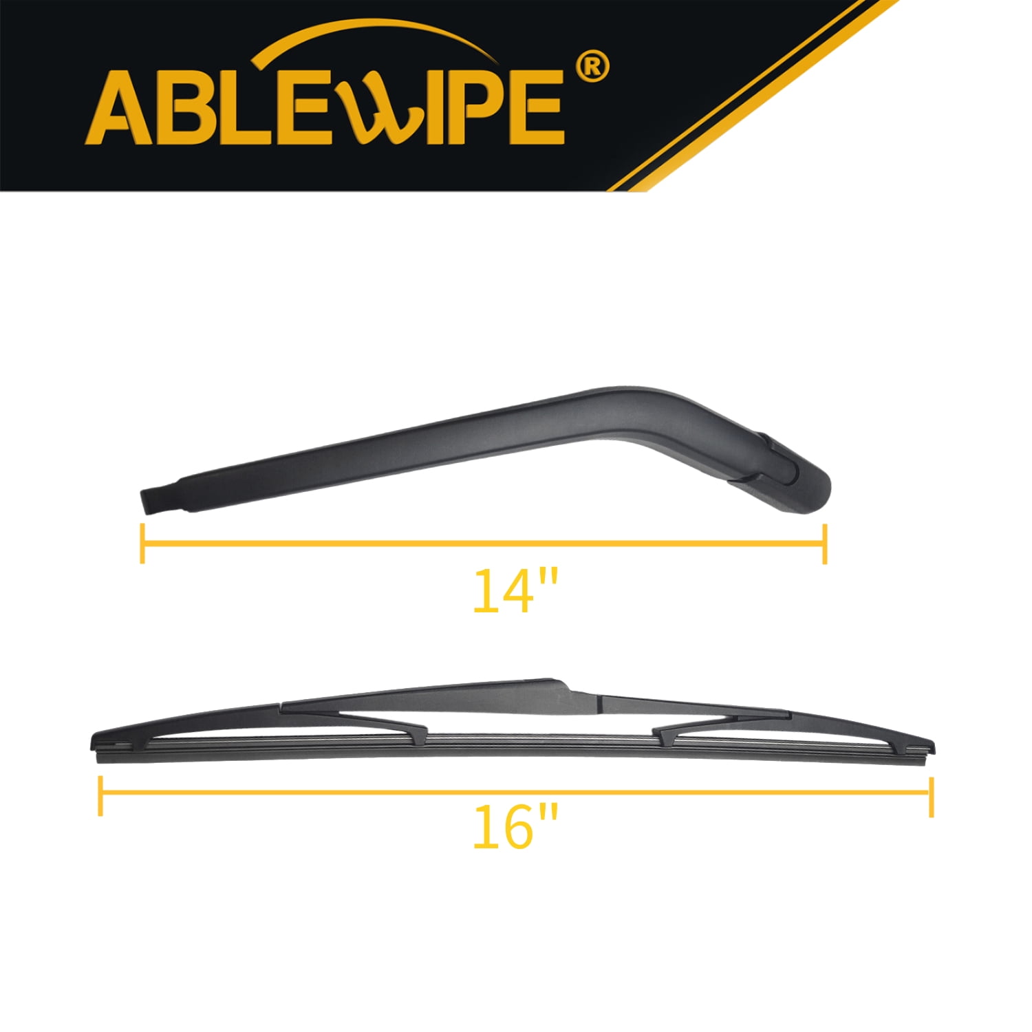 ABLEWIPE Windshield Wiper Blades Replacement for Toyota Prius 2004-2009, Quality Front Rear Wiper Blade with Rear Arm, 26"+18"+16"+14" (Set of 4),Y02X072W