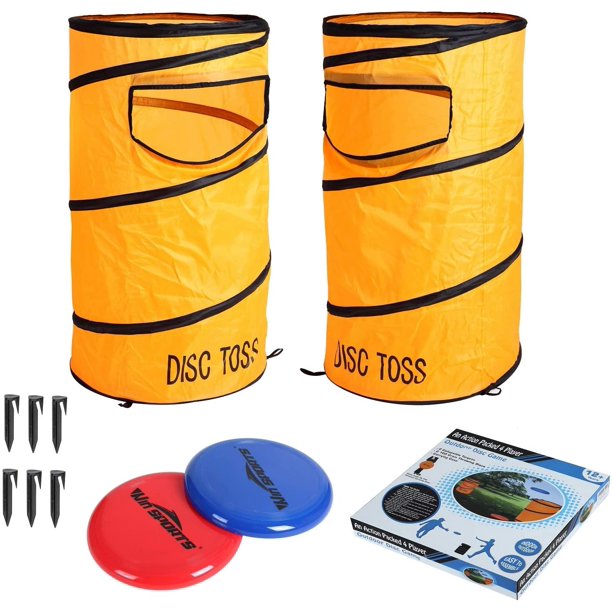 Folding Disc Toss Game Set Flying Disc Toss Dunk Game Set Includes 2 Disc Targets with Bean