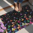 thumbnail image 4 of Black Colorful Dot Butterfly Pattern Door Rugs,Washable Non Slip Door Mats Indoor,Decorative Door Mats,Entry Mat Indoor for Entrance,Bedroom,Kitchen,Bathroom,20"x32", 4 of 6