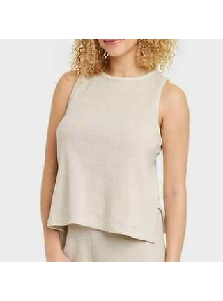 Women's Scoop Neck Sweater Tank Top - A New Day™ Olive Green L