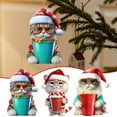 thumbnail image 7 of CoreLiving Cat Christmas Decorations, Mini Cat Ornaments, Small Acrylic Cat Ornament Cute Cartoon Cat in Cup with Santa Hat, Holiday Decor for Christmas Tree Gifts for Girls, 7 of 7