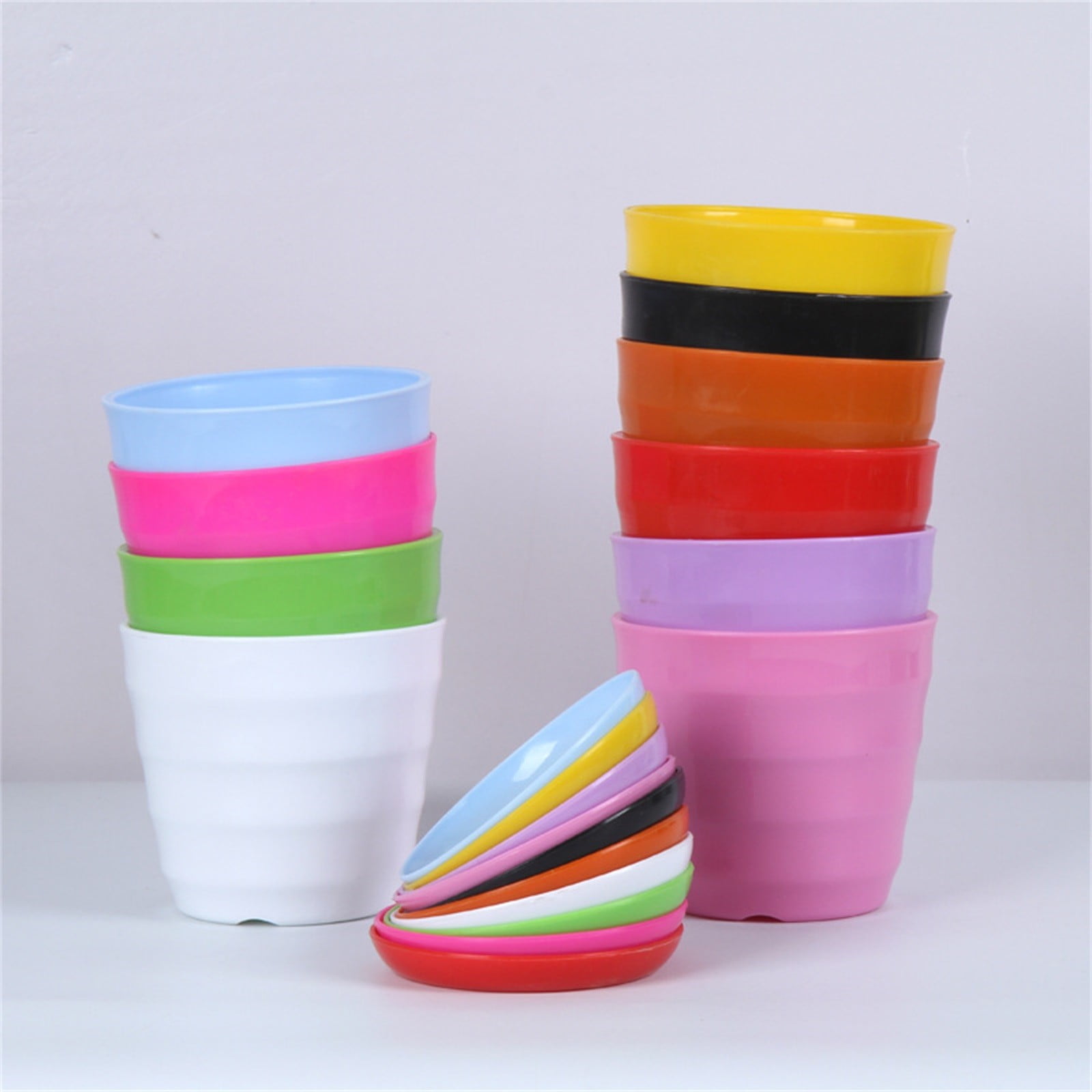 UYUH Unique Boho Design Colourful Plastic Succulent Flower Pot, Beautiful Decorative Planter for Indoor and Outdoor Gardening, Modern Home Garden Ornament Decoration