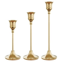 LAMIRO Set of 3 French Gold Candlestick Holders,Taper Candle Holders for Wedding,Party Decor