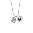 thumbnail image 2 of Delight Jewelry Silvertone Large Ballet Slippers Silvertone Script Initial Disc - U - Charm Necklace, 20"+3", 2 of 4