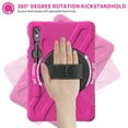 thumbnail image 4 of Dteck for Samsung Galaxy Tab S9 Case 2023, Heavy Duty Military Grade Drop-Proof Case for 11 Inch Galaxy Tab S9 FE/S9/S8/S7 with Rotating Stand Handle/Shoulder Strap Pencil Holder,Rose, 4 of 9