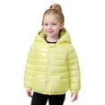 thumbnail image 2 of WhouRiu Girls Winter Coat Gradient Zipper Front Insulated Hooded Coat Kids Lightweight Warm Puffer Coats Yellow,Sized 18-24 M, 2 of 4