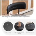 thumbnail image 6 of Round Dining Chairs Set of 4, Mid-Century Modern Kitchen Chairs with Metal Legs and Curved Backrest, PU Leather Upholstered Chairs for Dining Room, Kitchen & Living Room, Black, 6 of 7