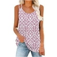 thumbnail image 2 of Goodeals Women Summer Camisole Fashion Tank Tops Crewneck Loose Fit Basic Shirts Going Out Printed Blouses Casual Summer Sleeveless T Shirts for Ladies(Pink,XL), 2 of 6