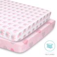 thumbnail image 1 of The Peanutshell Drap de Berceau Éléphants Roses et Hearts Ensemble de 2, 1 of 5