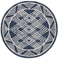 thumbnail image 2 of SAFAVIEH Micro-Loop Crispin Geometric Chevron Wool Area Rug, Navy/Ivory, 5' x 5' Round, 2 of 6