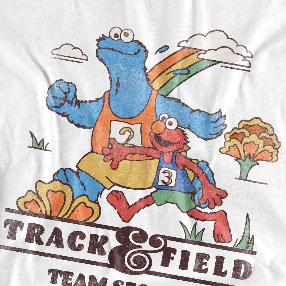 Sesame Street Track & Field Women's Crop Top T-Shirt, White, Small