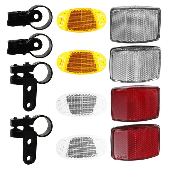 OULII Bike Reflector Set 1 Set Assorted Colors Front and Rear Safety Warning Reflectors for Night Riding Visibility