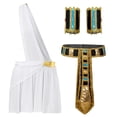 thumbnail image 5 of iEFiEL Mens Halloween Ancient Greek Gladiator Role Play Costume One Shoulder Skirt Cuffs Suit White-A M, 5 of 7