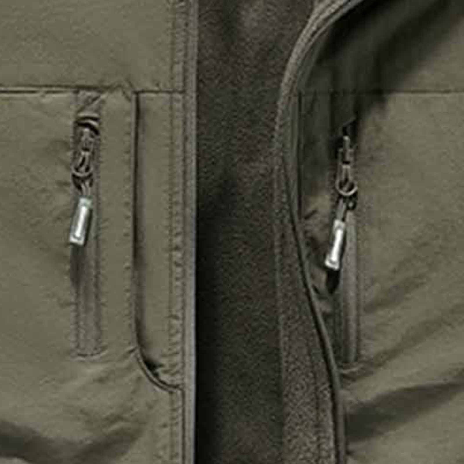 RYDCOT Men's Running Vest Outerwear, Zip up Winter Warm Vests Lightweight Waterproof Fleece-Lined Softshell Sleeveless Jacket for Golf Army Green