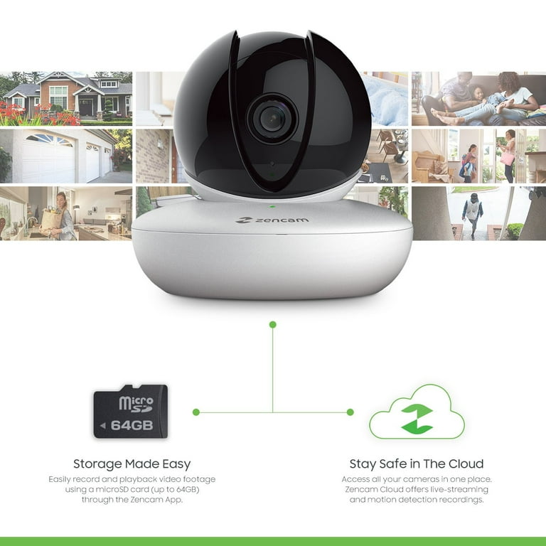2-Pack Zencam WiFi Camera, Indoor Pan Tilt Zoom Home Wireless IP
