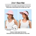 thumbnail image 4 of Delayuji Womens Bucket Hat 2-in-1 Convertible Visor Foldable Adjustable Cotton Polyester Summer UV Protection beach hat Lightweight Travel Outdoor Hat, 4 of 6