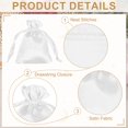 thumbnail image 3 of Uxcell 3 x 4 Inch Satin Bags with Drawstring, Gift Bags for Jewelry Candy Christmas Party 6 Pcs White, 3 of 7