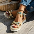 thumbnail image 2 of Mostsola Espadrilles for Women Boho Braided Sandals Open Toe Summer Dressy Slingback Wedges Heels, 2 of 8