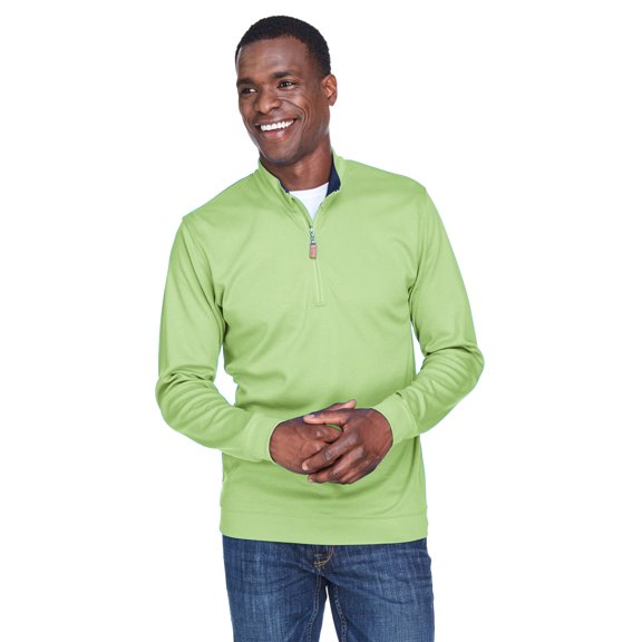 DG479 Devon & Jones DRYTEC20 Quarter-Zip Lime/Grey Heather/Lime L