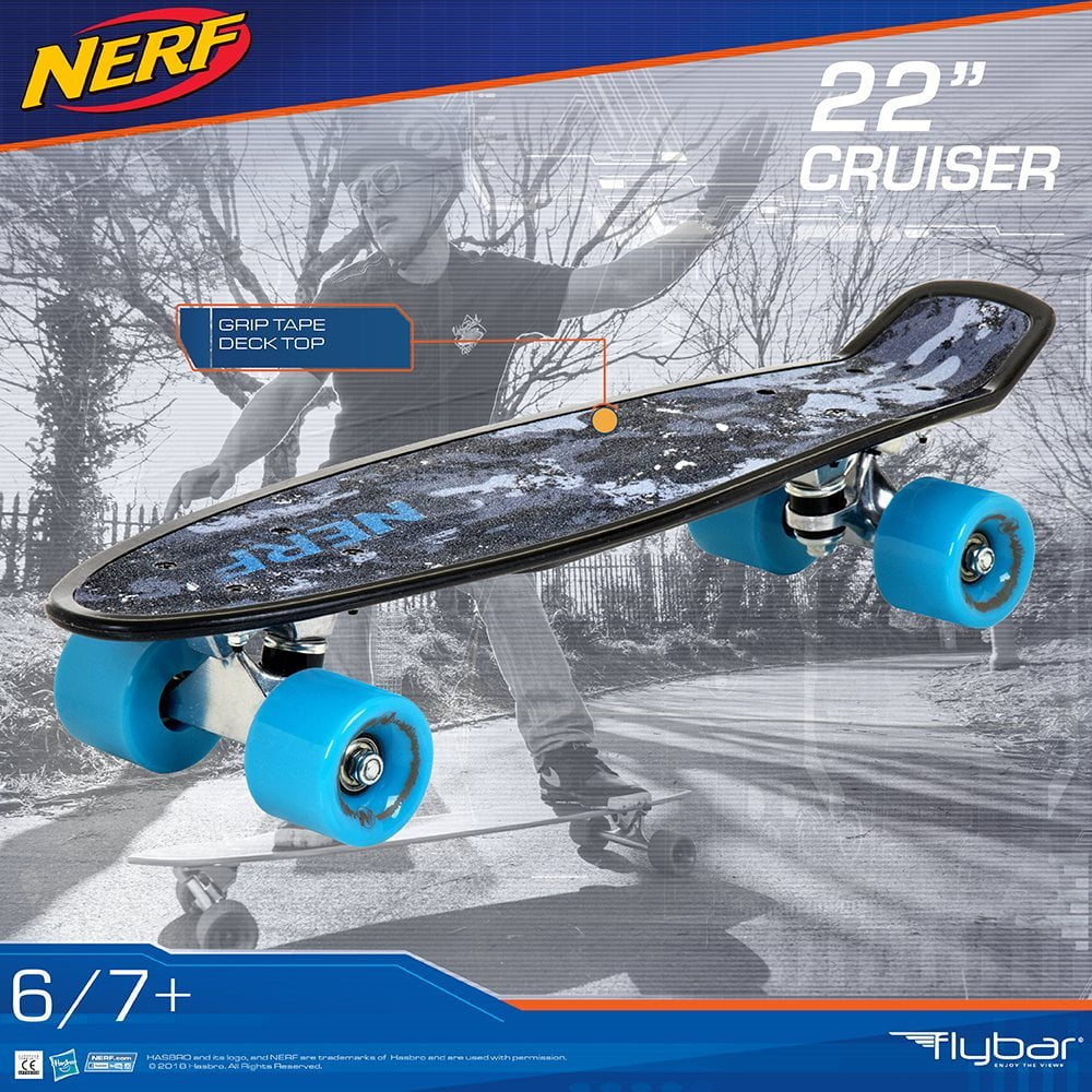 Flybar 22 inch Plastic Cruiser Skateboard, Non-Slip Deck, Boys and Girls Ages 6 and up, Black Camo