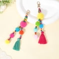 thumbnail image 3 of 2Pc Tassel Bag Charm 200mm Colored Polyester Layered Pendant Ball Chains Boho Taseel Charm Hanging Ornaments, 3 of 3