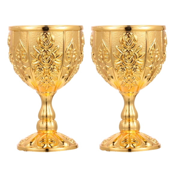 ACDANC 2 Pcs White Wine Glass Gold Table Decor Wine Storage Cup Glasses of Wine Royal Chalice Goblet Exquisite Wine Cup