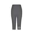 thumbnail image 5 of MLQIDK Gray Yoga Capri Pants for Women Dressy Casual Capri Leggings Elastic Waist Knee Length Capris Trendy Summer Pedal Pushers with Pockets Gray L, 5 of 5