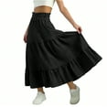 thumbnail image 2 of Girls Skirt High Waist Tiered Ruffle Hem Midi Skirt A-Line Pleated Skirts with Bow Tie Casual Flowy Dresses, 4–15 Years, 2 of 9