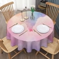 thumbnail image 3 of Pastel Rainbow Clouds Round Tablecloth 60"x60",Wrinkle Wipeable Table Cloth for Kitchen Dining Room Picnic Patio Party, 3 of 6