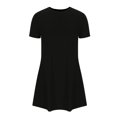 thumbnail image 3 of Diufon Summer Mini Dresses for Women Round Neck Short Sleeve Casual Dress Solid Color A-Line Dress, 3 of 5