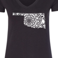 thumbnail image 4 of Inktastic Oklahoma Silhouette Mandala Women's V-Neck T-Shirt, 4 of 5