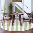 thumbnail image 4 of Sage Green Striped Large Area Rugs for Bedroom Living Room, Soft Non Slip Carpet Bedside Rug, Modern Farmhouse Sage Green White Stripes Round Floor Cover Kitchen Accent Rug 6' for Dining Room/Office, 4 of 9