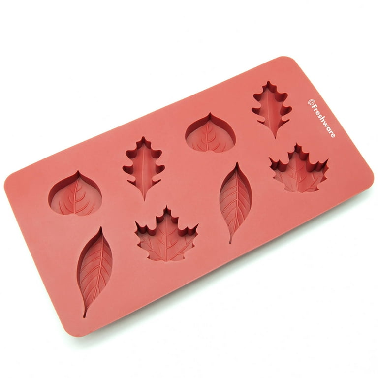 Freshware 15-Cavity Christmas Silicone Mold for Chocolate and Candy White/Brown