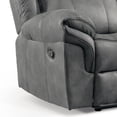 thumbnail image 3 of Furniture of America Gordon Modern Faux Leather Manual Reclining Sofa with Cup Holders, Dark Gray, 3 of 5