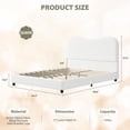 thumbnail image 2 of Amkui Boucle Upholstered Platform Bed Frame with Rounded Headboard - Low Profile, Rounded Corners, Heavy-Duty Wooden Slats, Noise-Free, No Box Spring Needed, Easy Assembly - Queen, Pure White, 2 of 8