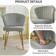 thumbnail image 3 of DEXS Velvet Vanity Chair Modern Makeup Chair with Golden Legs and Back Support, Small Accent Chair for Dressing Table Living Room Bedroom.Grey, 3 of 14