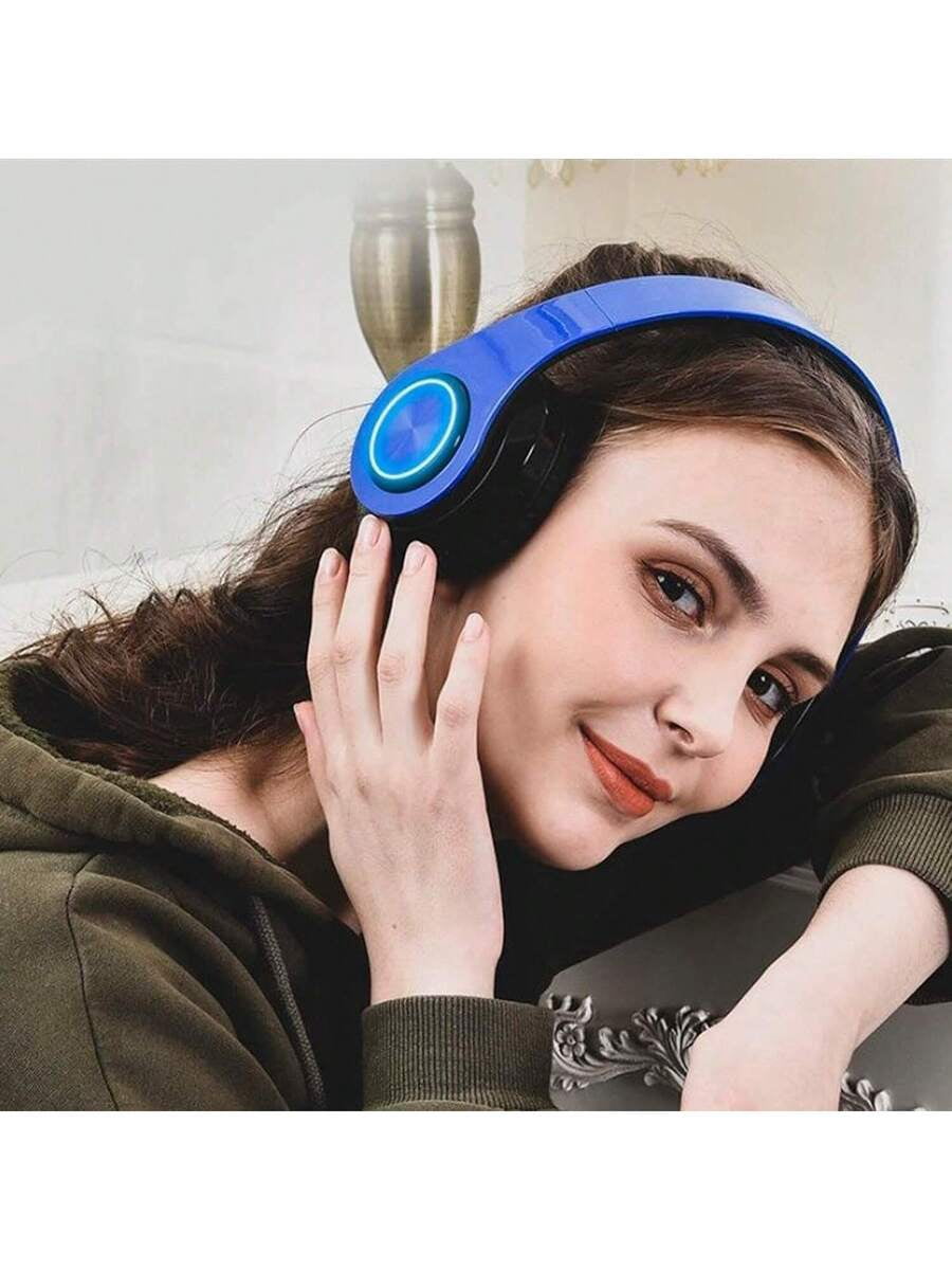 Wireless Gaming Headset With Microphone Bluetooth 5.2, Foldable Over Ear Headphones With Dual Wired/Wireless Mode, Long Battery Life, Lightweight Comfortable Design For PC Laptop Phone Travel Sports